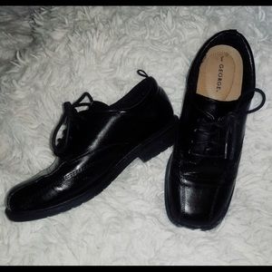 EUC Boys Dress Shoes Black vegan leather church